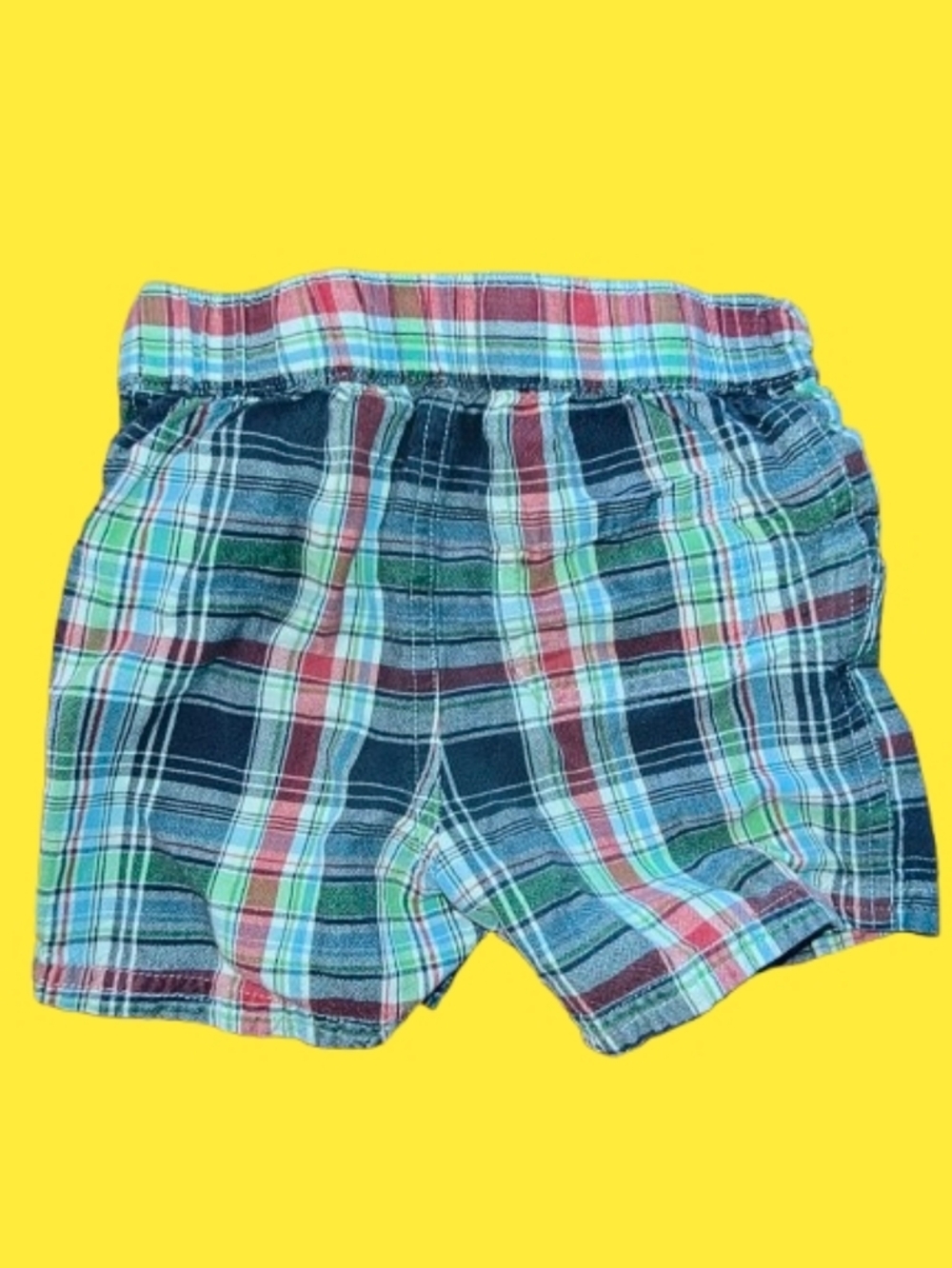 greendog Plaid Cotton Shorts in Navy, Red & Green - Picture 2 of 6